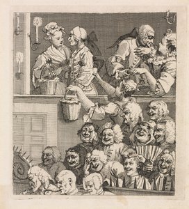 《笑的观众》，1733年。 作者 威廉·霍加斯