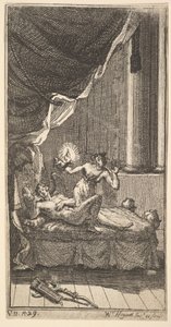 《新的变态》，第6页：丘比特与普赛克的故事，1724年。 作者 威廉·霍加斯
