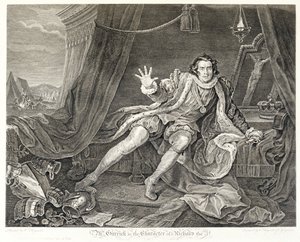 扮演理查三世的演员大卫-加里克，1746年 作者 查尔斯·格里尼翁