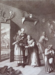 The curate and the barber disguises themselves to take Don Quixote 作者 威廉·霍加斯