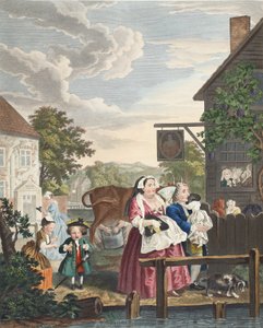 一天的时间，晚上，插图来自 "Hogarth Restored:著名的威廉-霍加斯的全部作品，由托马斯-库克重新雕刻