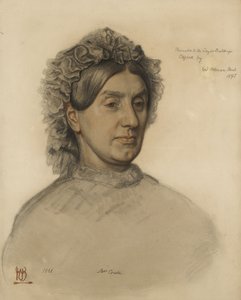 Thomas Combe夫人（1806-1893）（红色和黑色粉笔） 作者 威廉·霍尔曼·亨特