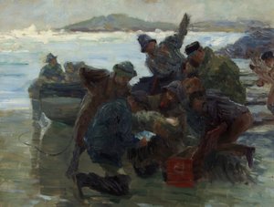 1895年在海边铸造的素描（布面油画） 作者 威廉·霍尔特·耶茨·蒂科姆