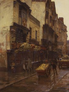 遗嘱烟草公司的摇篮，布里斯托尔玛丽港市街，约1902年（布面油画） 作者 威廉·霍尔特·耶茨·蒂科姆