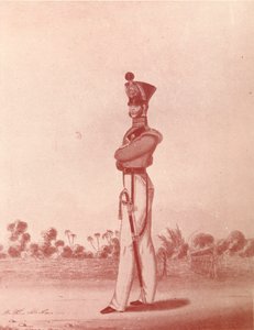马德拉斯陆军轻步兵的军官，c1837-1843，1909年 作者 威廉·汉斯利