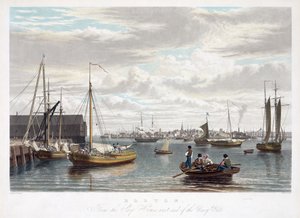 波士顿，来自海军造船厂西端的船屋，1833年 作者 William James Bennett
