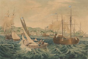 斯塔滕岛检疫所，1833年。 作者 威廉·詹姆斯·贝内特