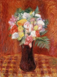 紫色花瓶里的花束 作者 威廉·詹姆斯·格拉肯斯