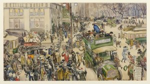 圣诞购物者，麦迪逊广场，1912年 作者 威廉·詹姆斯·格拉肯斯