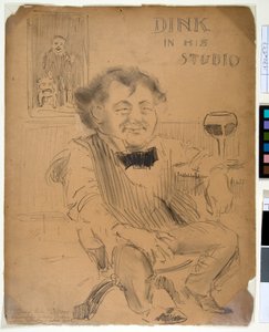丁克在他的工作室，约 1895 年（布里斯托尔木板上的石墨和炭笔） 作者 威廉·詹姆斯·格拉肯斯
