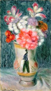 昆仑花瓶里的花（布面油画） 作者 威廉·詹姆斯·格拉肯斯