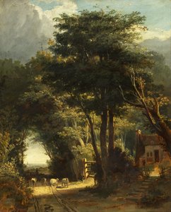 与远方的法式教堂风景（布面油画） 作者 威廉·詹姆斯·穆勒
