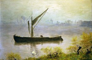 泰晤士河上的春天的早晨（板油画） 作者 威廉·约翰·轩尼诗