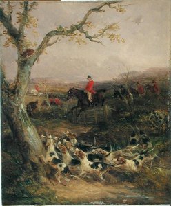 南风和多云的天空宣布这是一个狩猎的早晨（板油画）（见225061-225062）。 作者 威廉·约瑟夫·谢耶