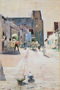 主要街道，Grez-sur-Loing，1884年 作者 威廉·肯尼迪