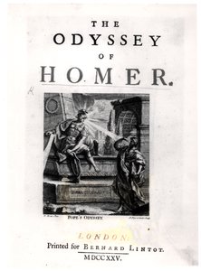 荷马的&39;The Odyssey&39;的标题页，由Pierre Fourdrinier雕刻（17,20-60）