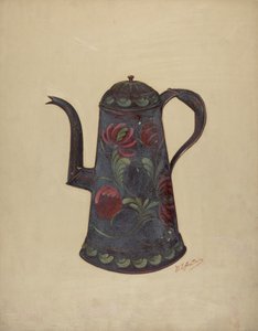Toleware咖啡壶，约1936年。 作者 威廉·L·安特里姆