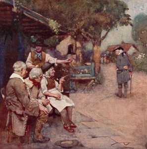 奥利弗-戈德史密斯为《荒废的村庄》绘制的插图（彩色石版画）