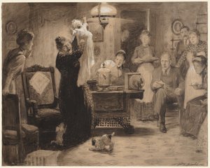 草图到插图 "固定的婴儿" 作者 威廉·勒罗伊·雅各布斯