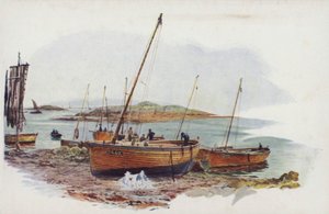 Tarbet的Loch Fyne鲱鱼小船 作者 威廉·莱昂内尔·威利