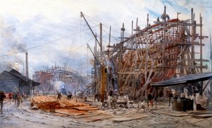 Point House 船厂（水彩画） 作者 威廉·莱昂内尔·威利