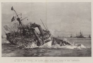 维多利亚HMS的损失，旗舰在被HMS Camperdown撞击后下沉 作者 威廉·莱昂内尔·威利