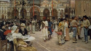 威尼斯圣马可广场（Piazza di San Marco），威尼斯，1883年 作者 William Logsdail