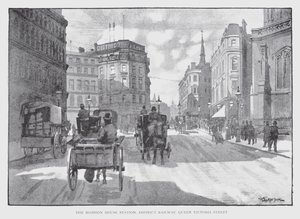 The Mansion House Station, District Railway, Queen Victoria Street (litho) 作者 威廉·卢克