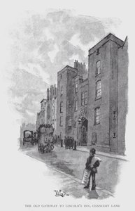 林肯旅馆的旧门户，Chancery Lane（石版画）