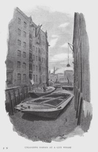 Unloading Barges at a City Wharf (litho) 作者 威廉·卢克