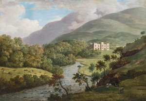1770年，诺森伯兰郡，北泰恩，基尔德城堡的前景（布面油画）