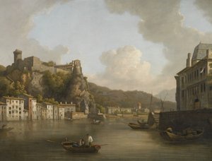法语：Une vue du château de Pierre-Scize à Lyon 里昂罗纳河畔皮埃尔-恩西兹城堡的景色 作者 威廉·马洛