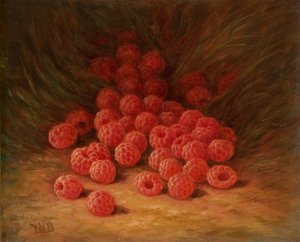 林地上的红色覆盆子 1866 年（木板油画） 作者 威廉·梅森·布朗