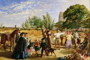 诺福克的收获场景：1861年的“Hello Largesse”草图 作者 威廉·毛·埃格利