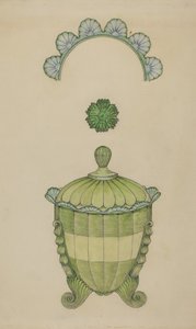 有盖玻璃糖碗，1936年。 作者 威廉·麦考利