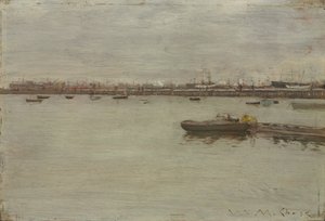 海湾上的灰色日子c。 1886年。 作者 威廉·梅里特·蔡斯