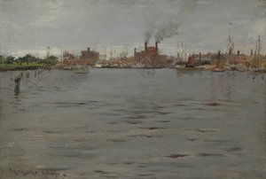 海港风光，布鲁克林码头 作者 威廉·梅里特·蔡斯