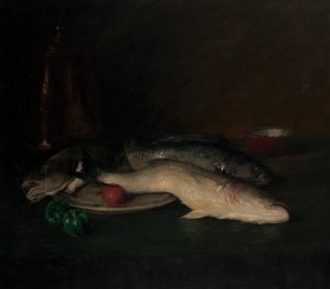 静物：鱼，到1908年。 作者 威廉·梅里特·蔡斯