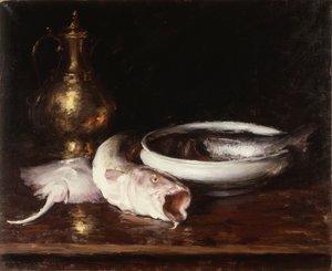 静物，约 1913 年（布面油画） 作者 威廉·梅里特·蔡斯