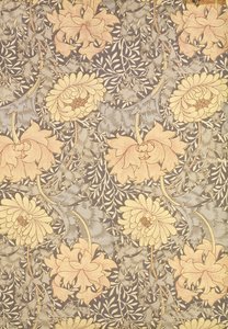 &39;Chrysanthemum&39;壁纸设计，1876年 作者 威廉·莫里斯