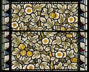 Kirkcaldy Old Kirk，Morris＆Co.，William Morris，Wild Roses＆Hazelnuts，1886 作者 威廉·莫里斯