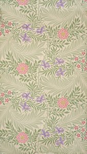 拉克斯普尔。壁纸，1874年。 作者 威廉·莫里斯