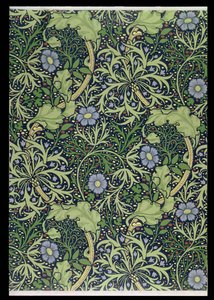 海藻壁纸设计，由John Henry Dearle（1860-1932），1901年印刷（壁纸） 作者 威廉·莫里斯