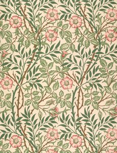 &39;Sweet Briar&39;壁纸设计，由John Henry Dearle（1860-1932）1917年印刷 作者 威廉·莫里斯
