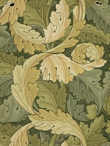 壁纸设计与AcanthusWoodland颜色，1875年 作者 威廉·莫里斯