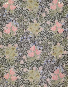 郁金香，雏菊和金银花壁纸设计（壁纸） 作者 威廉·莫里斯
