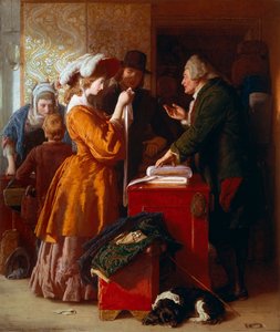 “" Choosing the wedding dress "” Detail. Painting by William Mulready (1786-1863). 1845. London. Victoria and Albert Museum. 作者 威廉·穆雷迪（William Mulready）