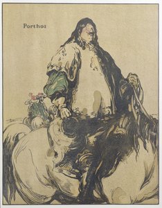 波尔朵斯，《浪漫人物》插图，1900 年首次出版（彩色石版画）