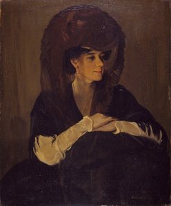 哈灵顿-曼恩夫人的棕色面纱肖像，1905年。 作者 威廉·尼科尔森