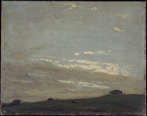 银色日落（布面油画，铺在船上）
